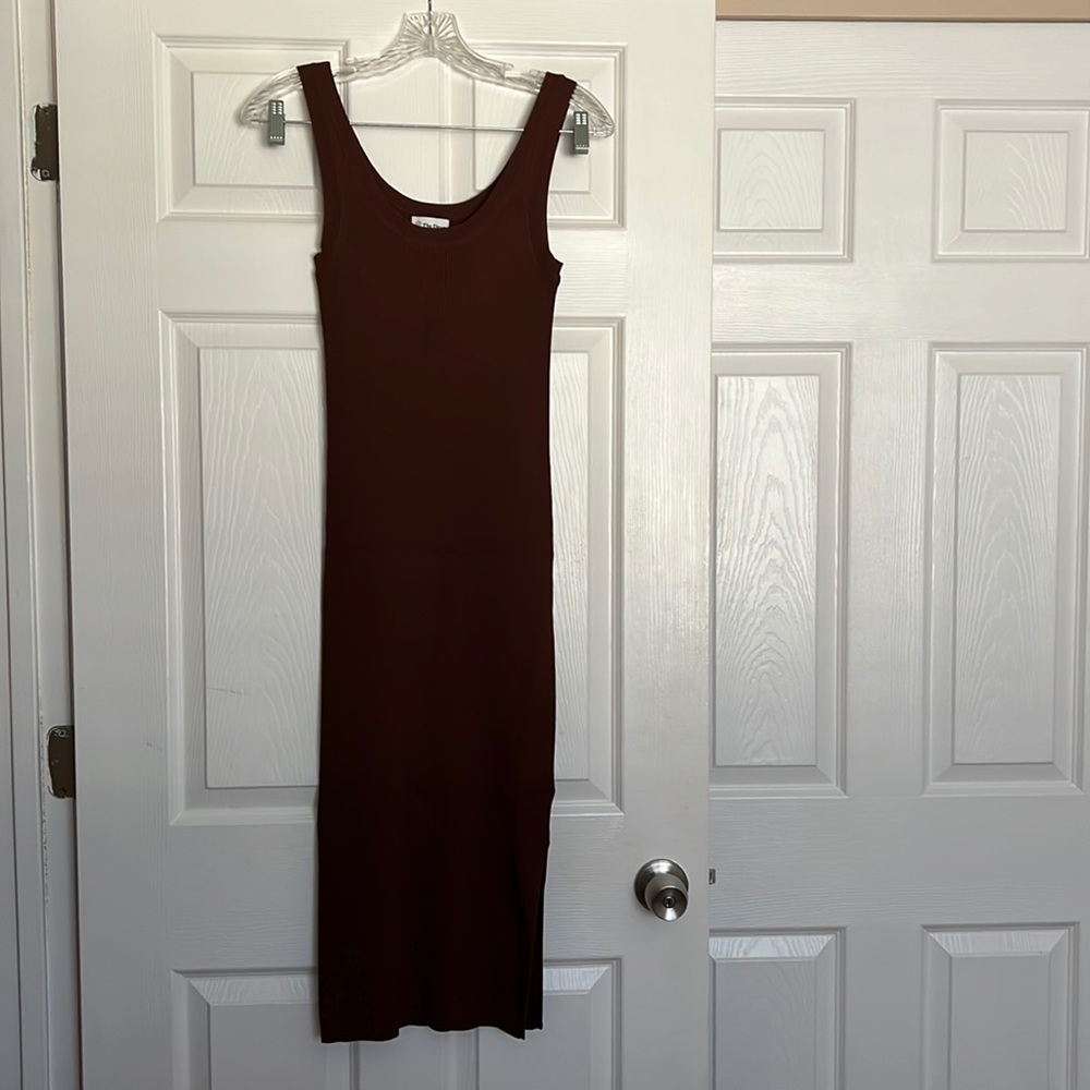 Amazon The Drop Brown Rib Midi Dress XXS